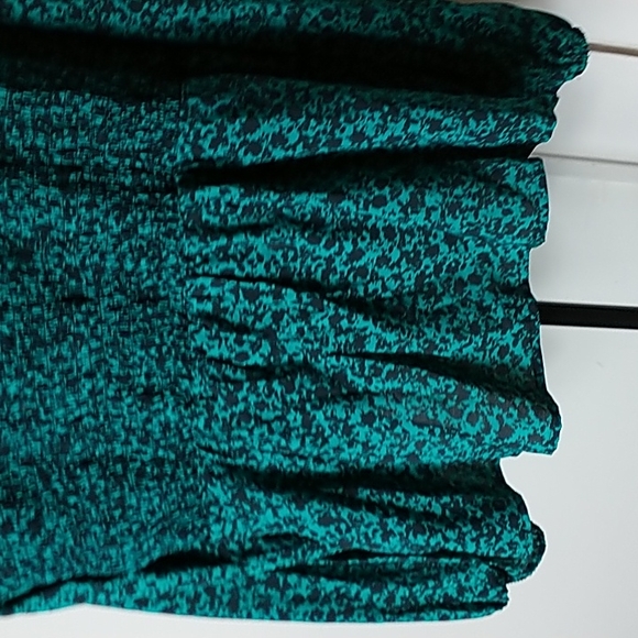 Green Black 3X Plus Size Pelum Top Balloon Sleeve New With Tags V Neck - Picture 7 of 7